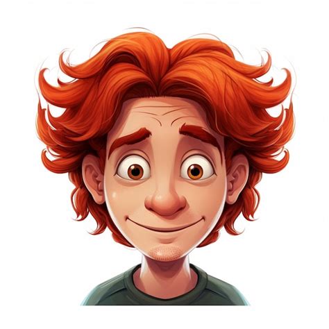 Premium AI Image Man Red Hair 2d Cartoon Illustraton On White