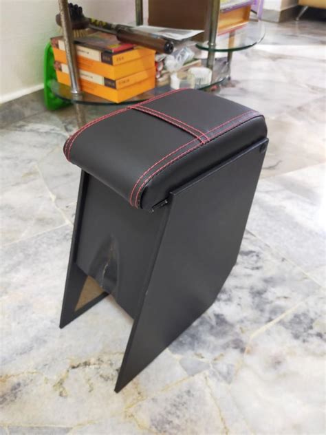 Perodua Myvi 2018 Pvc Red Line Arm Rest Console Box Armrest Auto