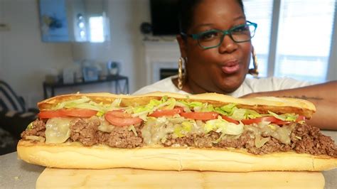 Homemade Chopped Cheeseburger Sub Cooking And Eating Youtube