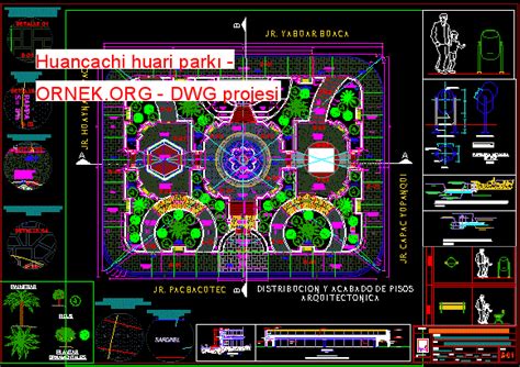 Proje Sitesi Dinlendiren Park Autocad Projesi