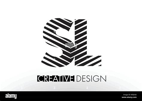 Sl S L Lines Letter Design With Creative Elegant Zebra Vector