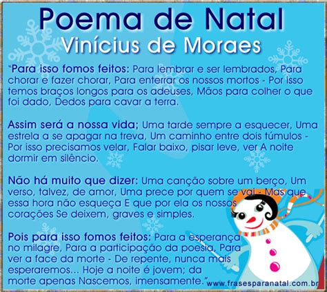 Poema De Natal De Vin Cius De Moraes O Poetinha