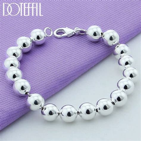 Doteffil Sterling Silver Mm Mm Hollow Ball Beads Chain Bracelet