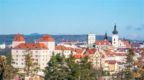 Cityscape Of Mlada Boleslav With Old Town Buildings And Mlada Boleslav