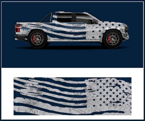 Premium Vector American Eagle And Flag Car Van Truck Wrap Design