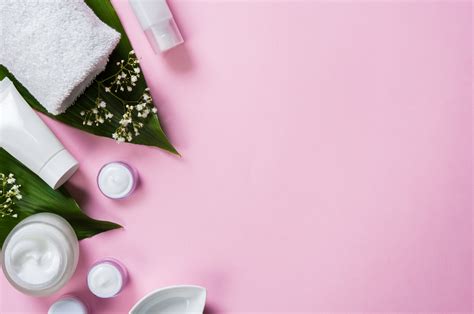 Cosmetic Products On Pink Background