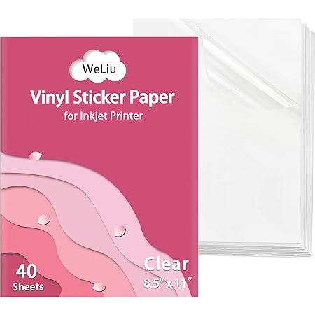 Amazon Clear Sticker Paper Full Sheet Labels 8 5 X 11 For