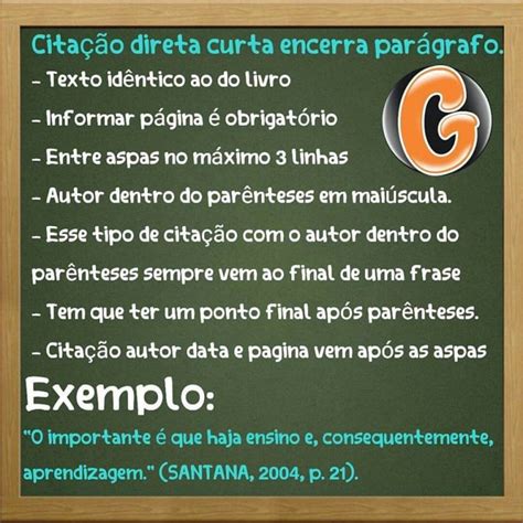 Como Fazer Cita O Direta Curta Encerrando Par Grafo