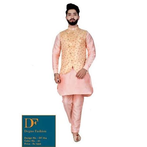 Party Wear Plain Men S Fancy Kurta Pajama Dry Clean Size To At