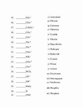 50 Polyatomic Ions Worksheet Answers – Chessmuseum Template Library