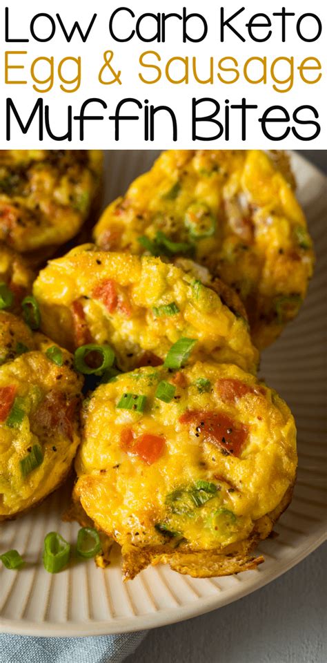 Healthy Low Carb Keto Egg Cheese And Sausage Breakfast Muffins Recipe