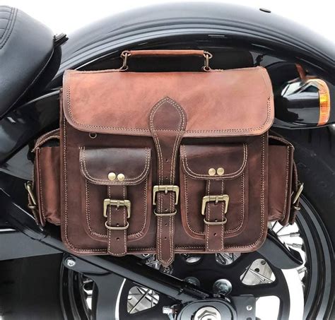 Craftshades Leather Bag Large Leather Motorcycle Bag Set Leather Bike Bag Motorcycle Side