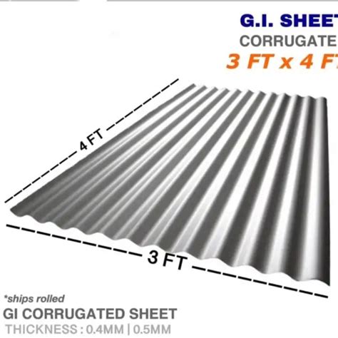 GI CORRUGATED SHEET Yero Galvanized Iron Roofing 0 4MM Lazada PH