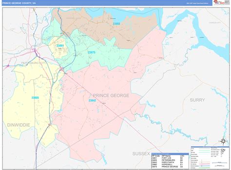 Prince George County Va Wall Map Premium Style By Marketmaps Images And Photos Finder