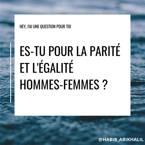 Es Tu Pour La Parit Hommes Femmes Habib Abi Khalil L