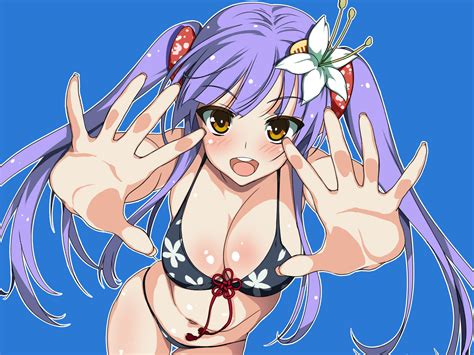 Wallpaper Original Characters Bikini Cleavage Twintails 1600x1200