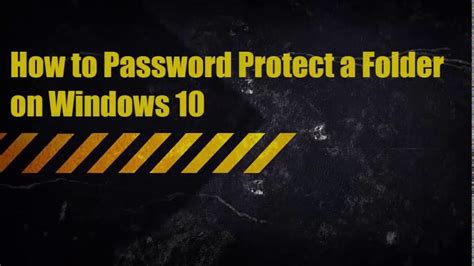 How To Password Protect Folder Windows Mixarena