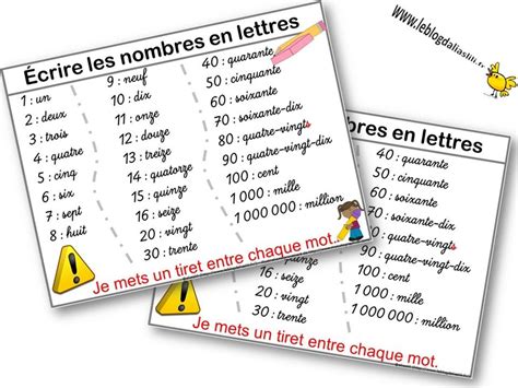 Écrire Les Nombres En Lettres Ce1 Exercices