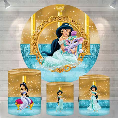 Kit Painel Trio De Cilindros Sublimados Princesa Jasmine Kit