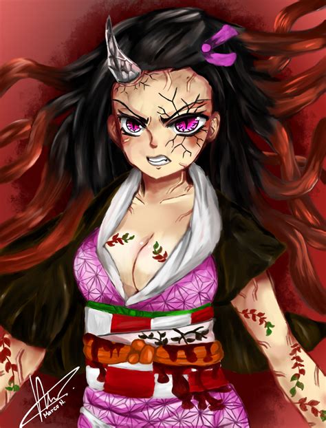 Nezuko Demon Form By Marconisnisan On Deviantart