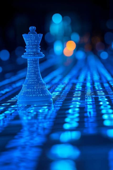Digital Chess Queen Strategy Leadership Business Concept Stock