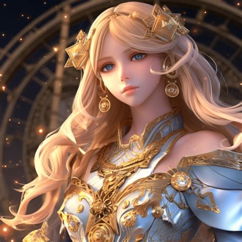 Premium AI Image Blond Haired Woman In Armor With Golden Jewelry And