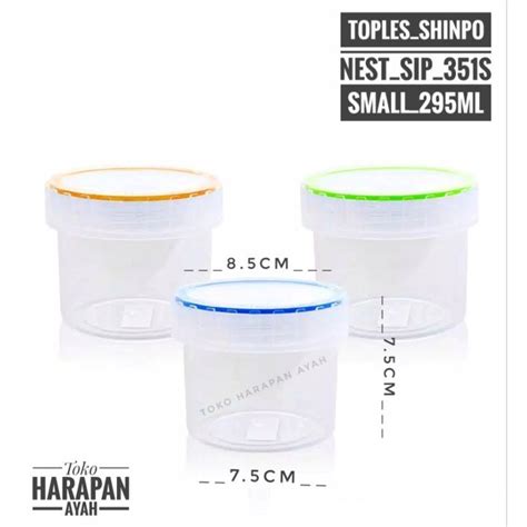 Jual SHINPO Toples Plastik Ukuran S 295 ML Tempat Cemilan Food Storage