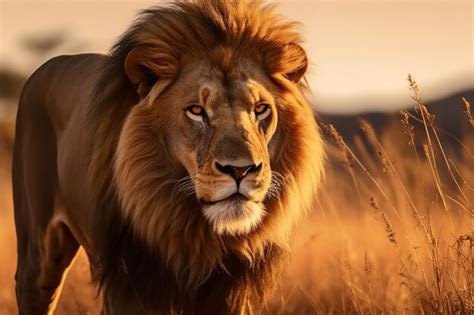 Premium AI Image | Majestic Lion in the African Savanna