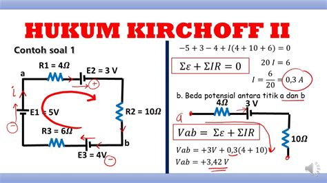 Hukum Kirchoff Ii Pada Rangkaian Listrik Youtube