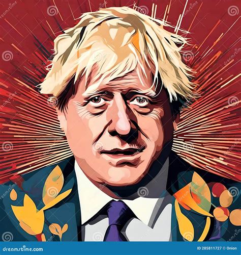 Boris Johnson Portrait Vector Graphic Style Ai Generated Image