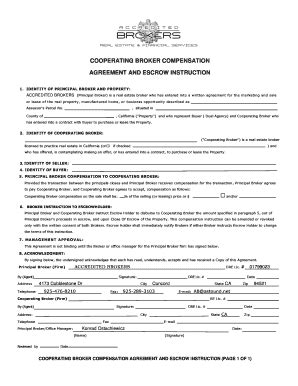 Cooperating Broker Compensation Agreement Form Fill Online Printable