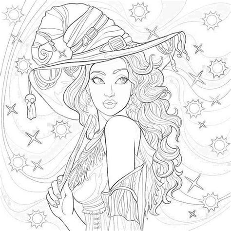 Witch Coloring Pages Detailed Coloring Pages Free Adult Coloring