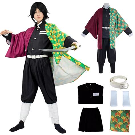 Demon Slayer Kimetsu No Yaiba Tomioka Giyuu Cosplay Costume Kimono