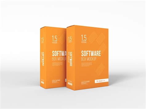 Premium PSD Software Box And CD Branding Mockup