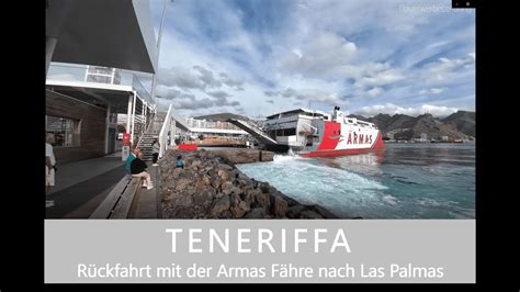 TENERIFFA Rückfahrt mit der Fähre von Santa Cruz de Teneriffa nach