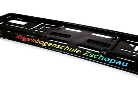 Kennzeichenhalter mit Wunschtext bedrucken Größe 52 cm pro Stück