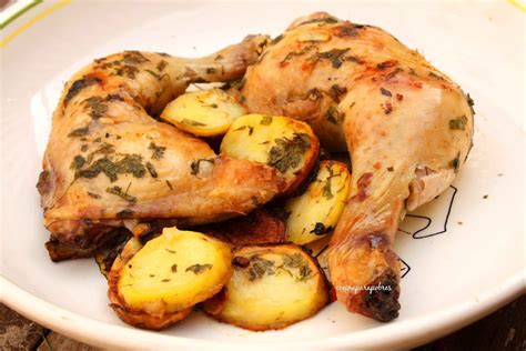 Cuarto Trasero De Pollo Al Horno Con Ajo Y Perejil Cocina