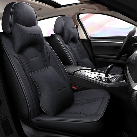 Full Coverage Pu Leather Car Seat Cover Flax Fiber Auto Seats Covers For Mercedes Benz Class C