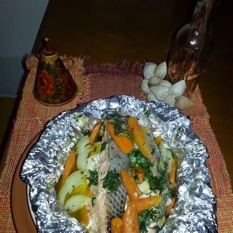 Almoço de domingo Papillote de Salmão Feito por mim do meu jeito e