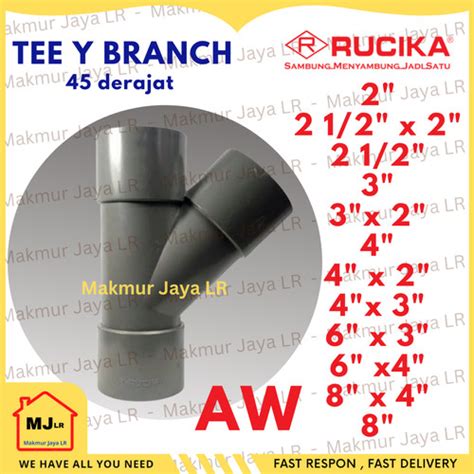 Jual Tee Y Branch Rucika Aw Inch T Way Derajat