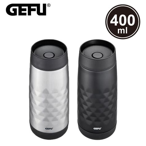 Gefu 德國品牌按壓式不鏽鋼真空保溫杯400ml Pchome 24h購物