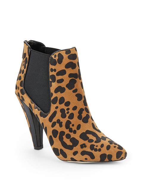 Lyst Dolce Vita Fife Leopard Print Suede Ankle Boots In Black