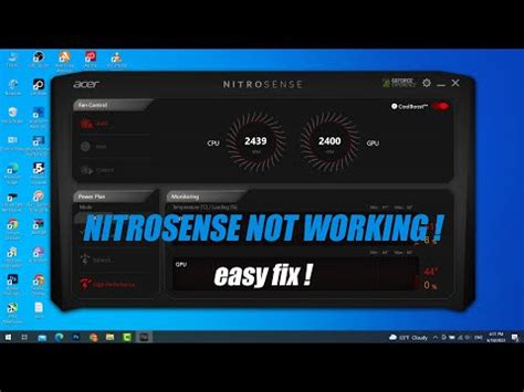 Nitrosense Not Working Not Opening Acer Nitro Easy Fix Youtube