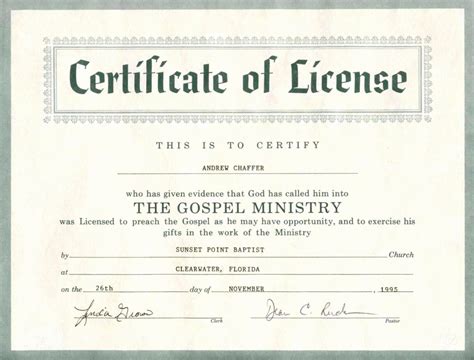 Minister License Certificate Template Template Modern Design Pastor Ordination Certificate