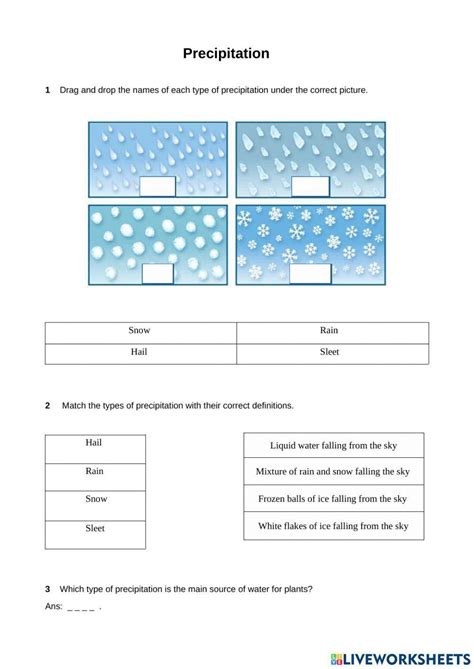 Precipitation Live Worksheets Worksheets Library