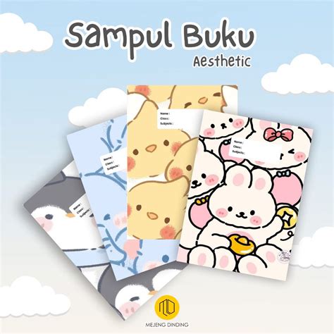 Jual Sampul Buku Aesthetic Isi 10 Pcs Sampul Buku Motif Hewan Lucu