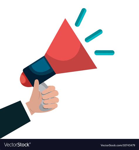 Cartoon hand megaphone news graphic Royalty Free Vector