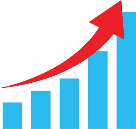 growth diagram  red arrow   icon  white background
