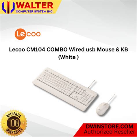 Lecoo Cm Combo Wired Usb Mouse Kb White Shopee Philippines