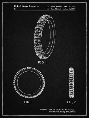 PP600 Vintage Black Mountain Bike Tire Patent Poster Giclee Print